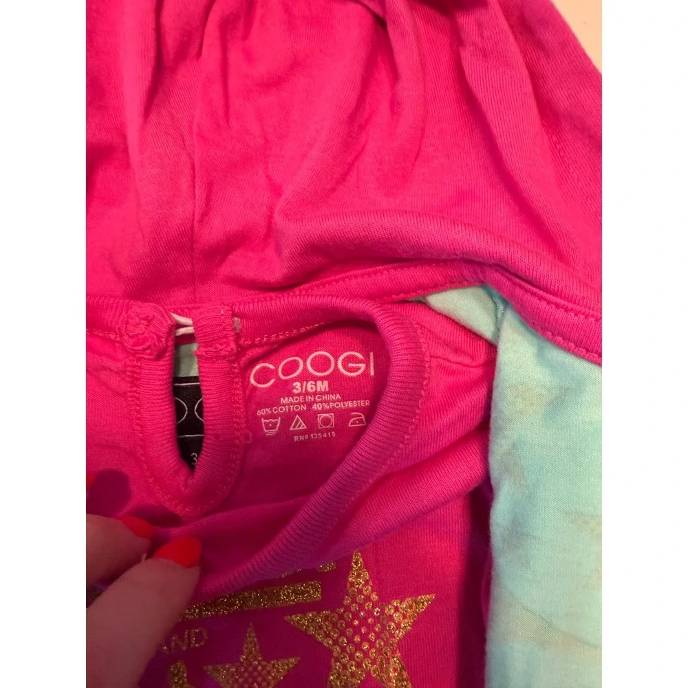 Coogi‎ Baby Girls 3 Piece Set Hoodie Shirt Denim Pants Blue Pink 3/6M